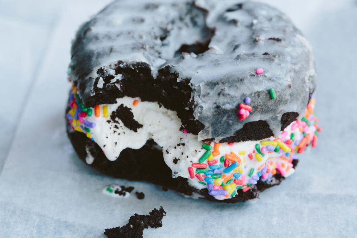 Donut ice cream sandwich from Blackbird Doughnuts