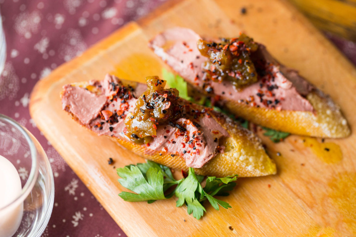 Chicken liver mousse crostini from Giulia
