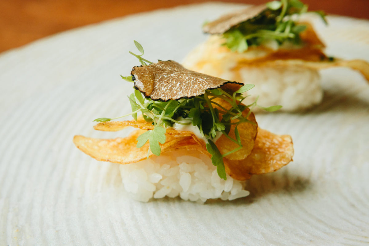 Homemade potato fingerling chip from O Ya