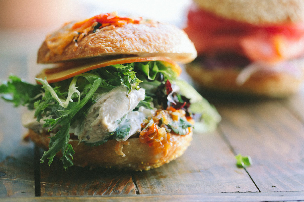 The Cluck bagel sandwich from Exodus Bagels