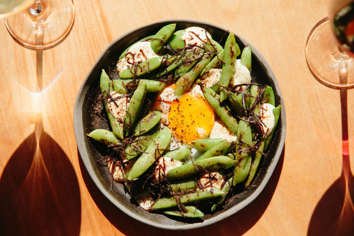 Spicy snap peas from Spoke Wine Bar