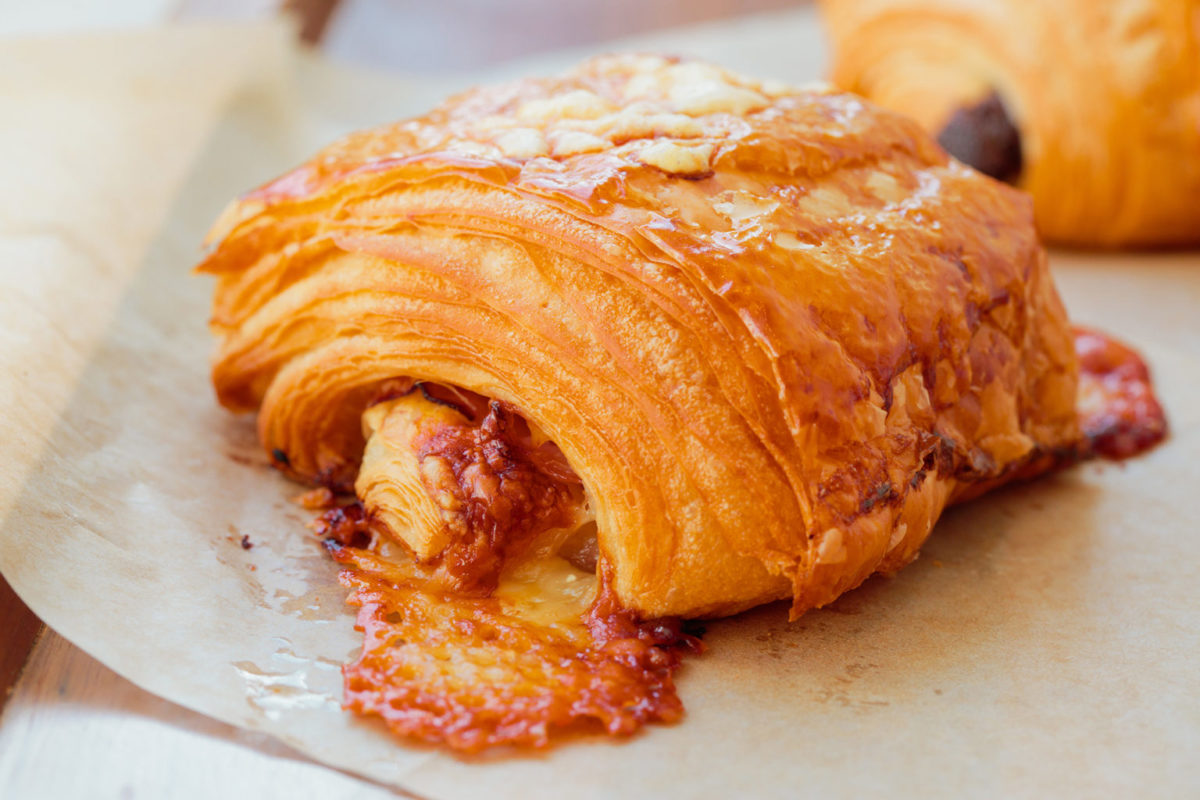 ham and cheese croissant from cafe madeleine