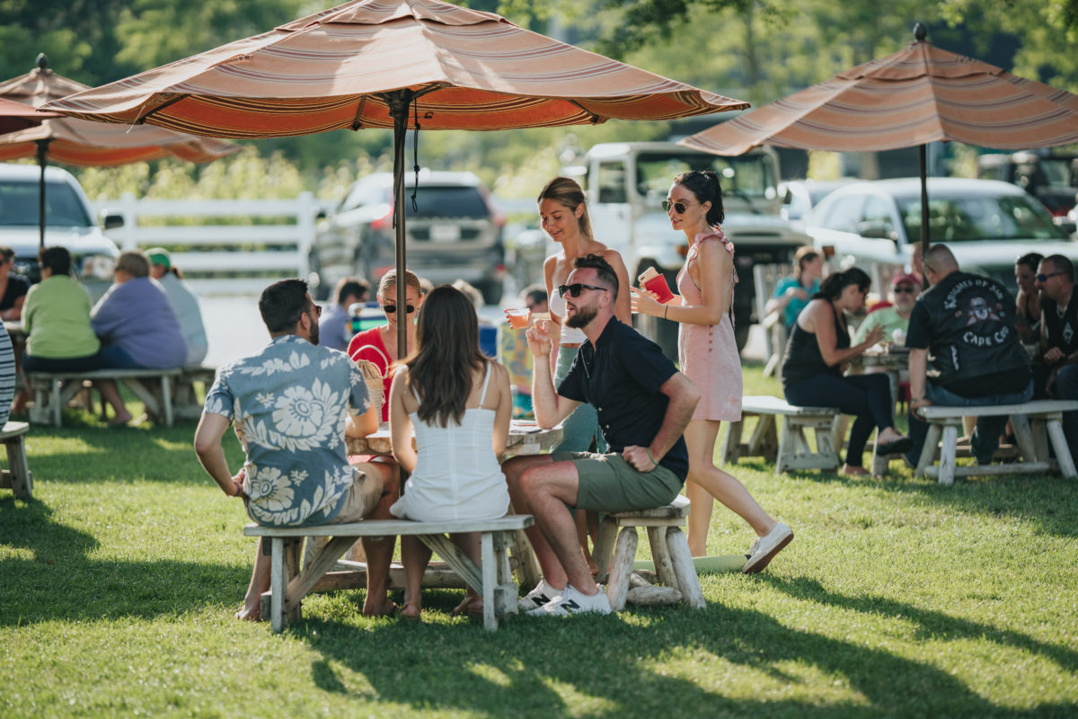 people at the garden in Truro Vineyards