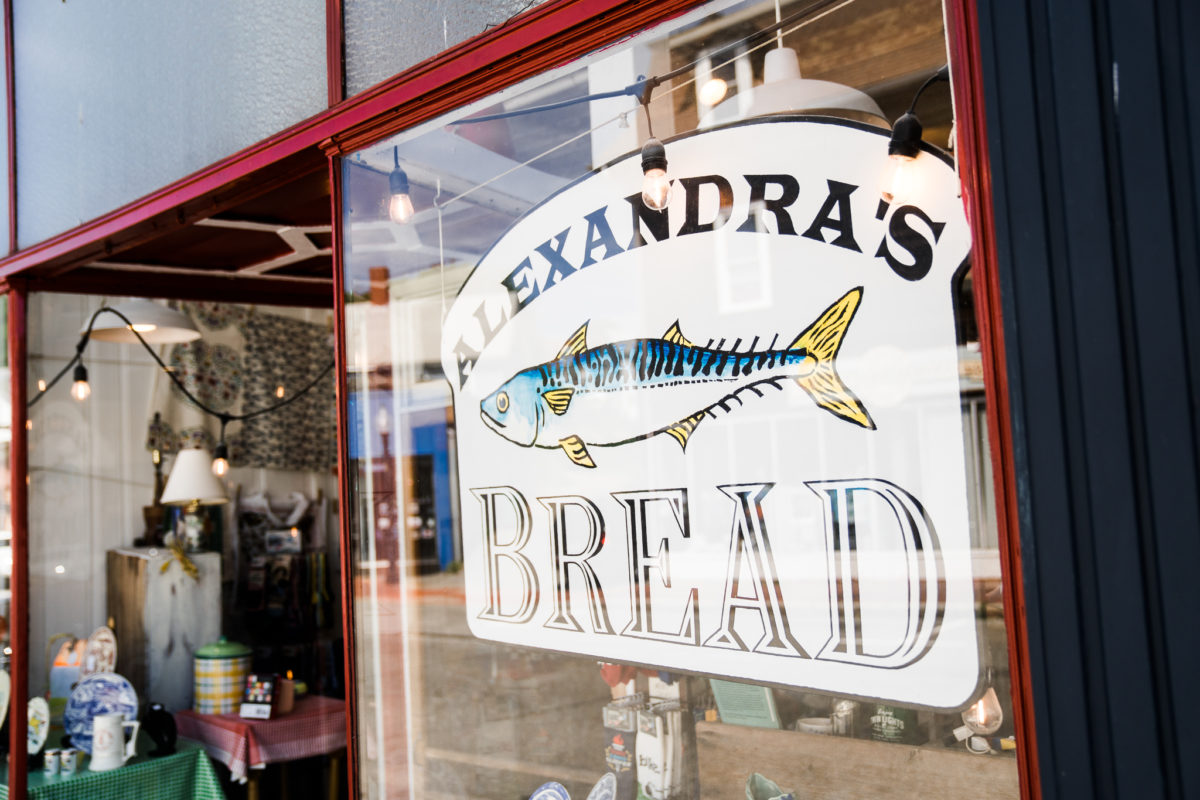 sign outside Alexandra's Bread one of the Best Restaurants In Gloucester