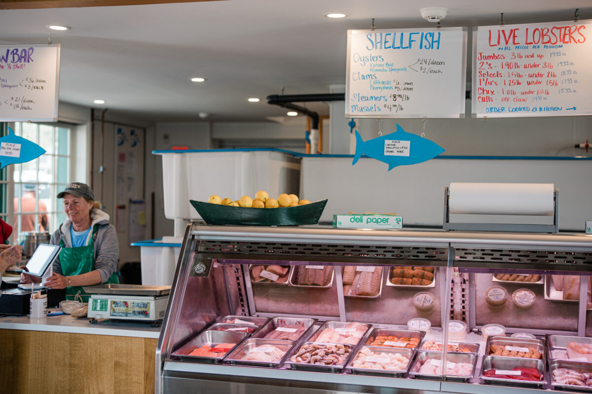 display food at Larsen's Fish Market